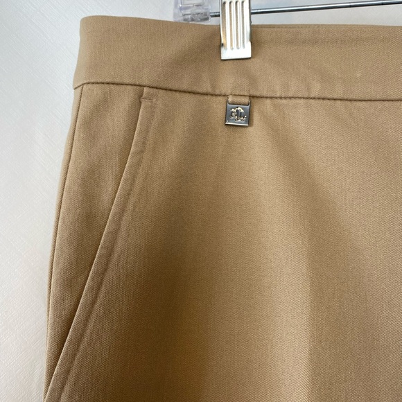 Lauren Ralph Lauren Women's Tan Minimalist Cropped Trousers Pants 12 Old Money - Picture 2 of 16